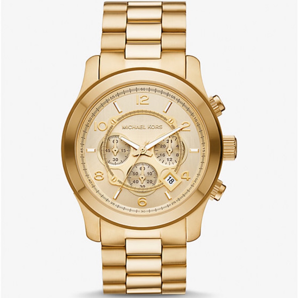 Michael Kors Oversized Runway Watch in Gold